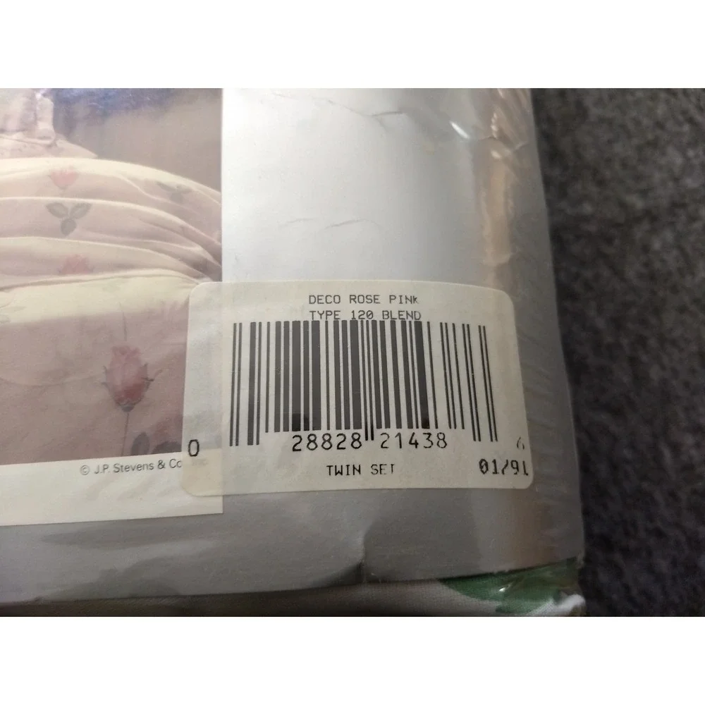 Tastemaker Stevens Twin Sheet Set 3Pc Deco Rose Floral No‎ Iron Vintage USA NOS